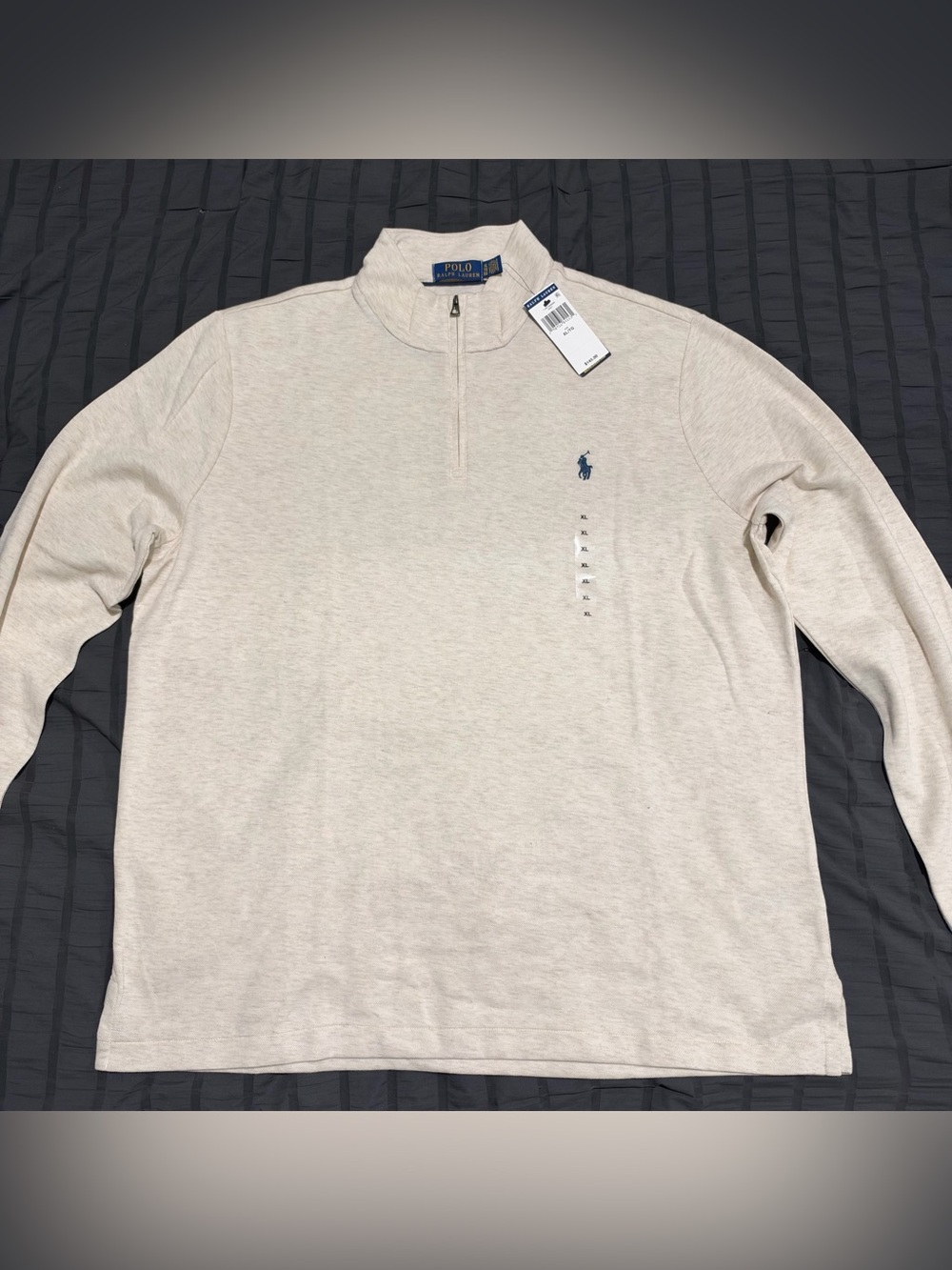 Ralph Lauren Polo Men’s X-Large Light Beige / Gray Quarter-Zip